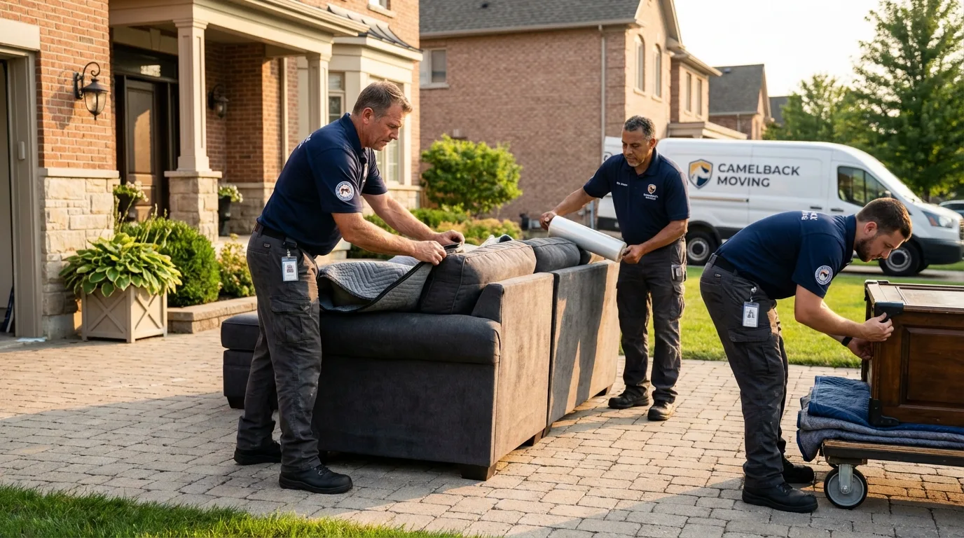 Large estate moving crew wrapping furniture in Bull Shoals, AR