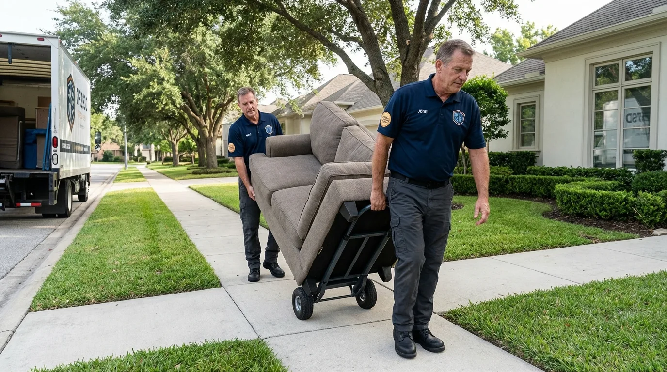 Local residential moving crew loading furniture in Bull Shoals, AR