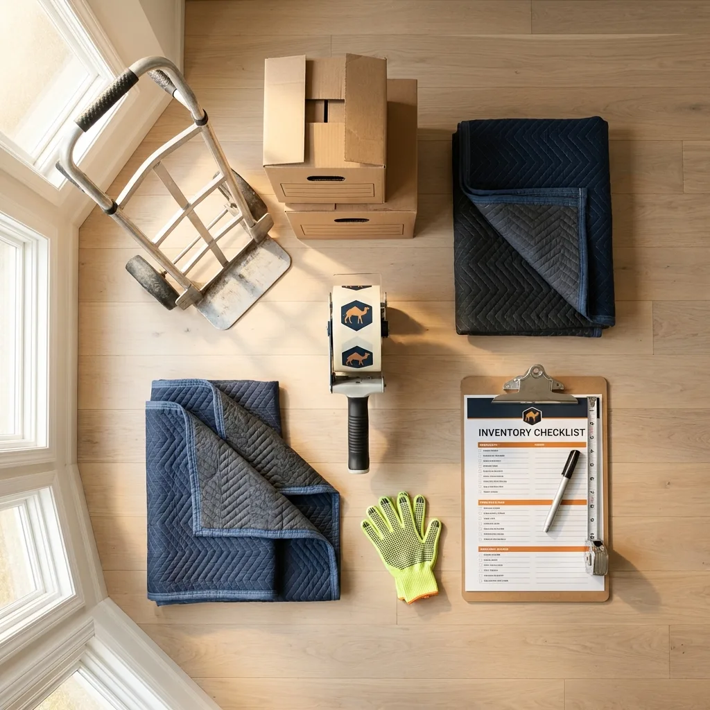 Professional moving supplies and packing materials layout for Bull Shoals residential relocations