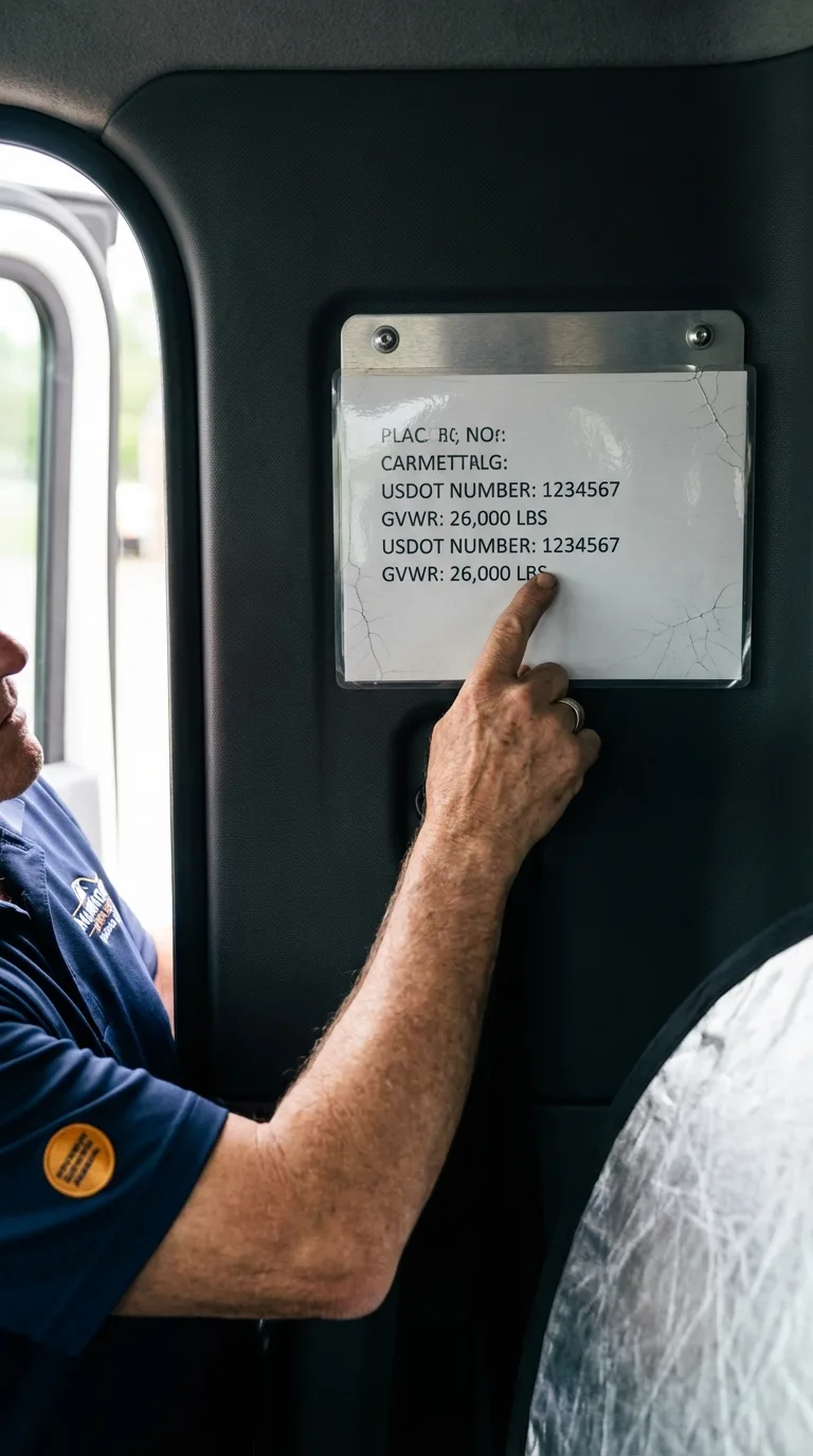 USDOT licensing placard verification in Bull Shoals